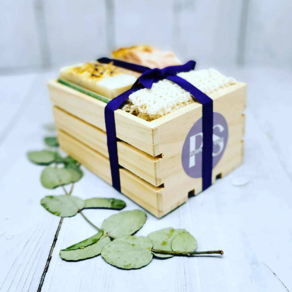 Wooden Crate Soap Gift Set