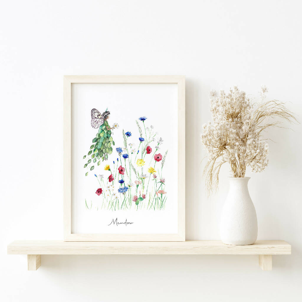 Watercolour Meadow Fairy Art Print