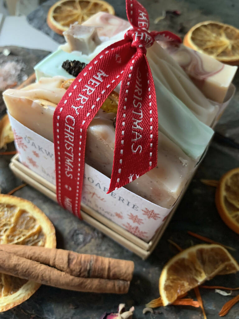 Box of 4 Christmas Handmade Soaps