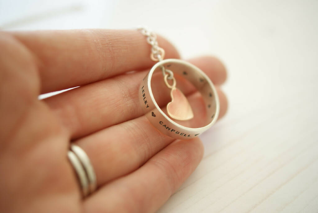 Personalised Spinning Heart Necklace