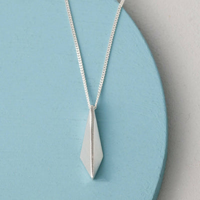 Kite Shape Pendant Necklace in Solid Sterling Silver