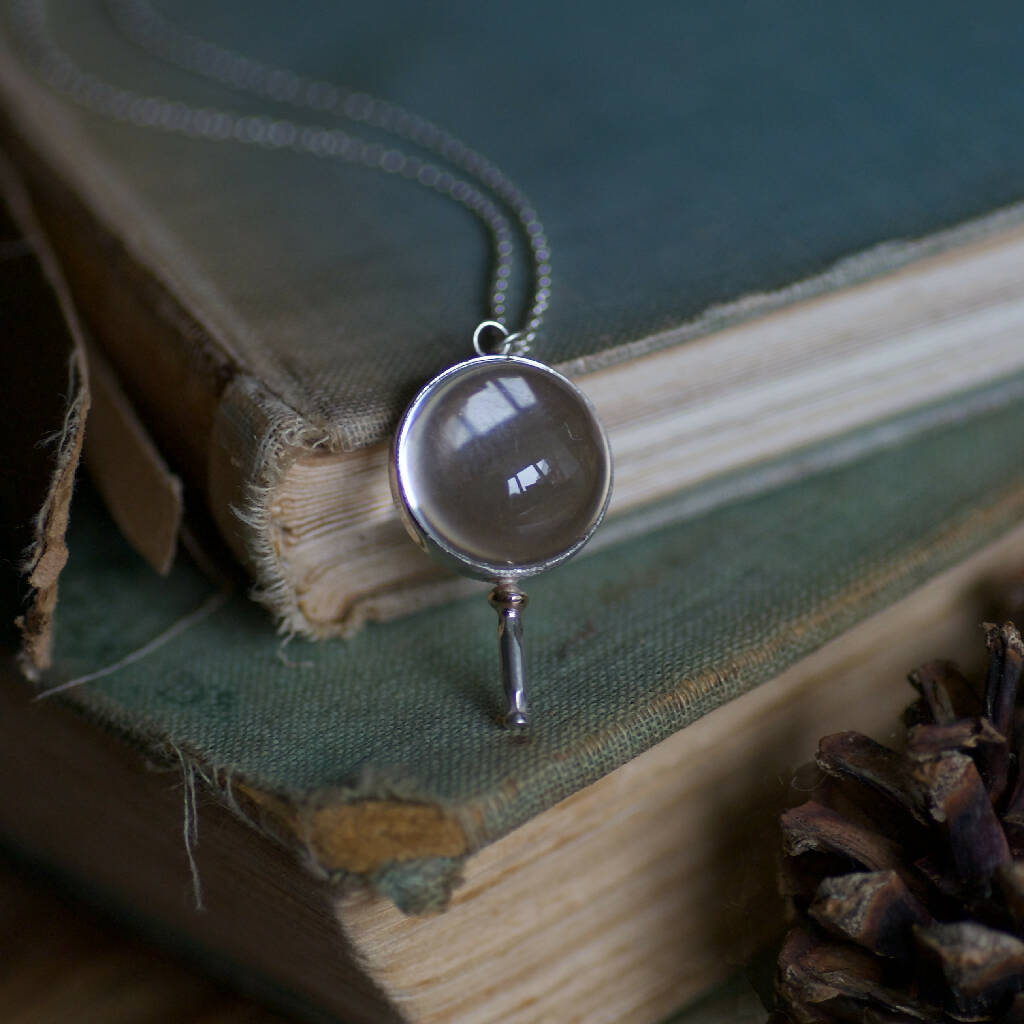 Magnifying Glass Sterling Silver and Gold Necklace