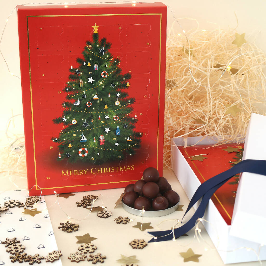 Mulled Wine Truffle Advent Calendar - Red Christmas Tree