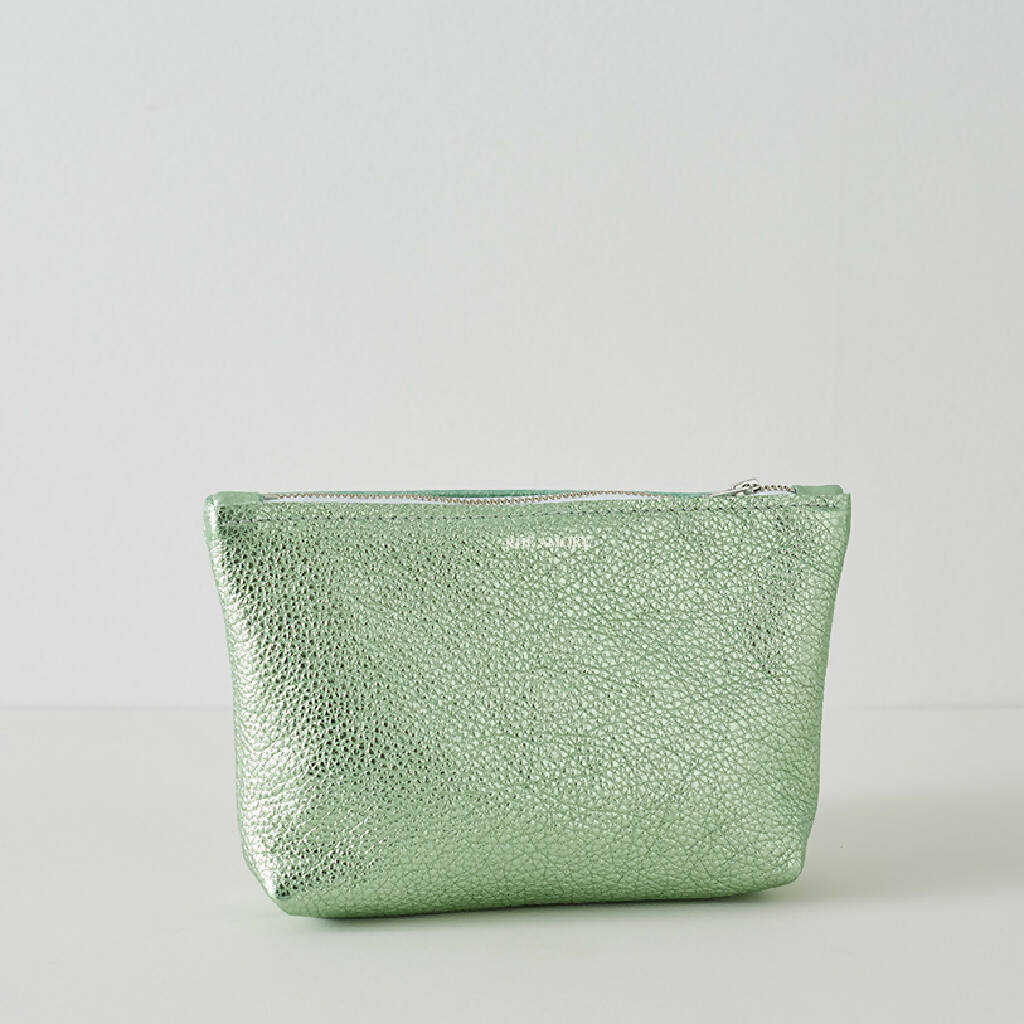 Metallic Leather Travel Pouch