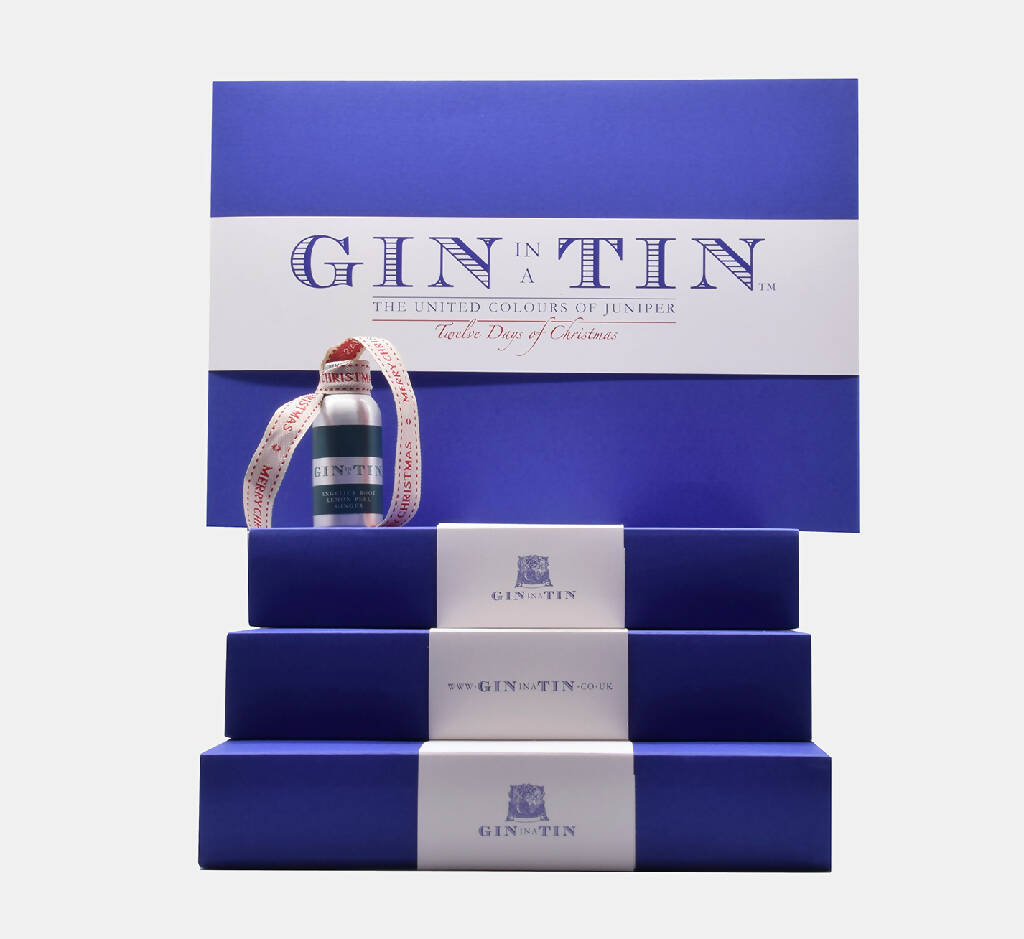 ENJOY 12 DAYS OF CHRISTMAS WITH 12 MINIATURE TINS OF GIN