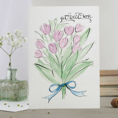 'Get Well Soon' Tulips Bouquet Card