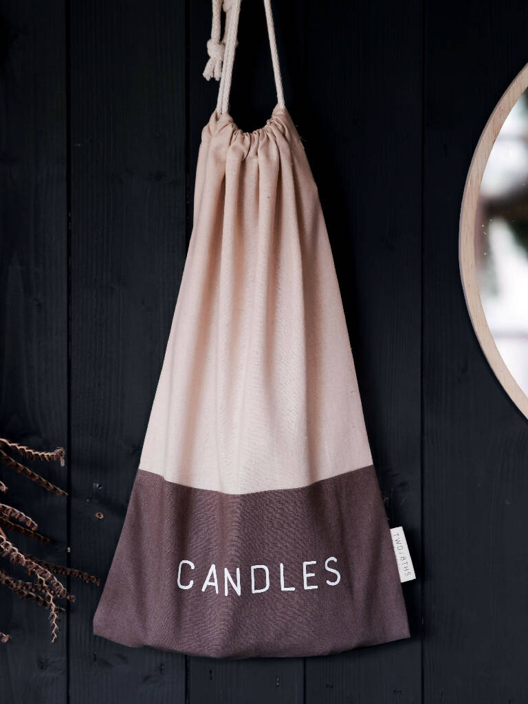 Linen Candle Storage Bag