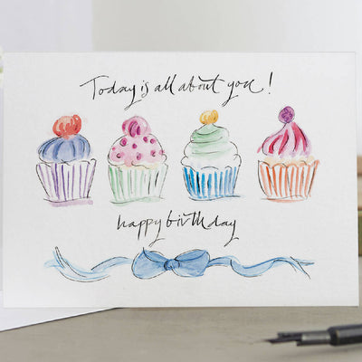 'Today Is All About You!' Cupcakes Birthday Card