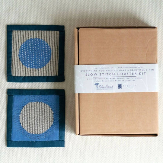 Slow Stitched Coasters Kit in Linen