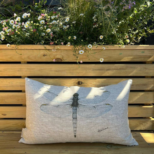 Linen Dragonfly Cushion