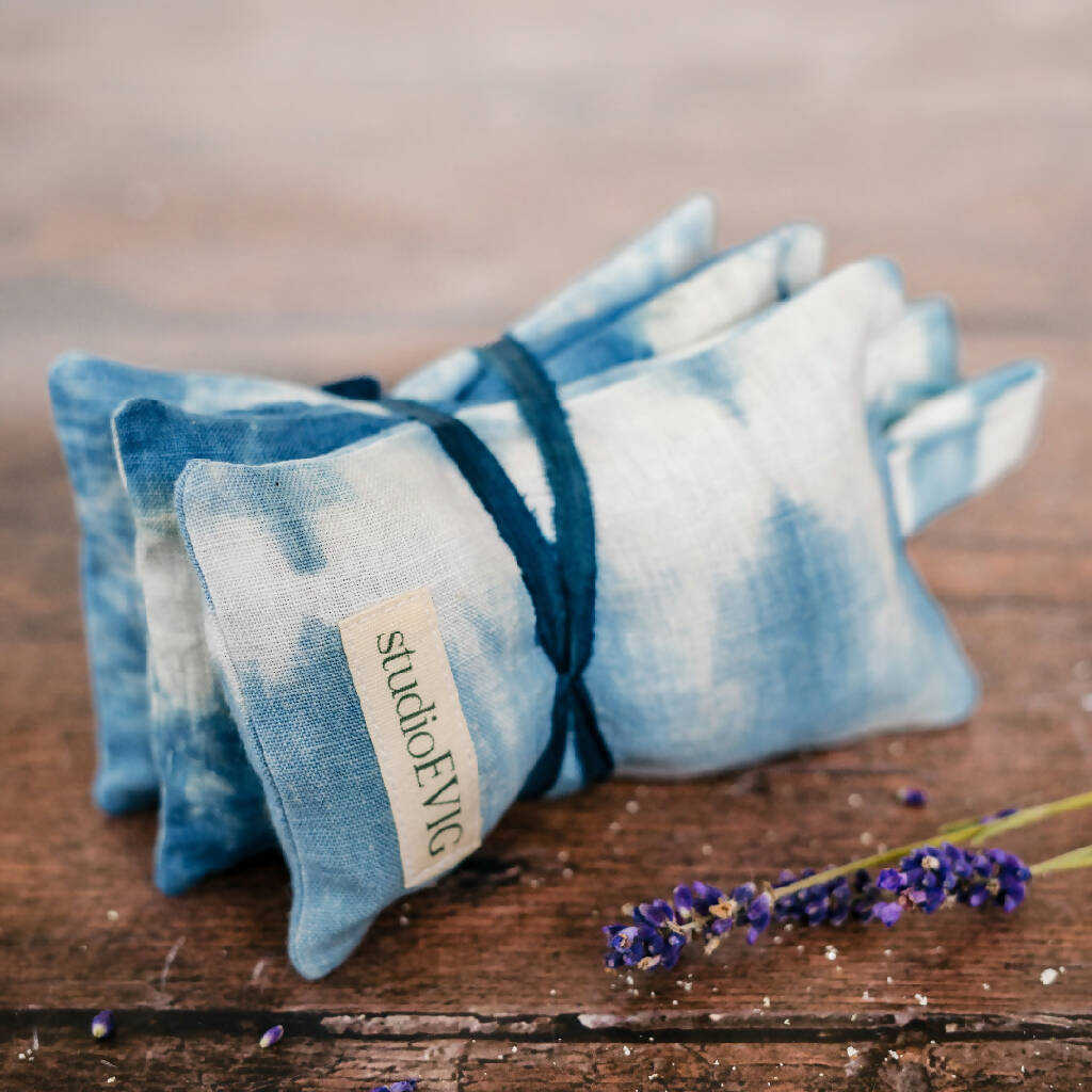 Naturally Dyed Linen Lavender Bags
