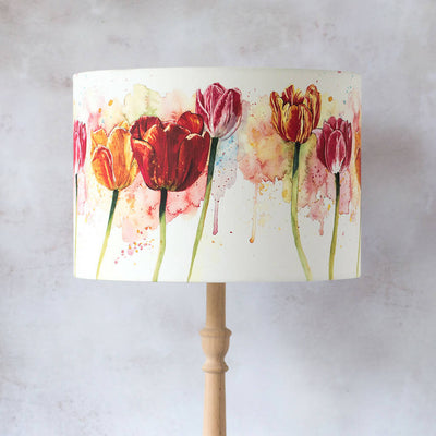 Tulips Canvas Lampshade in Cream