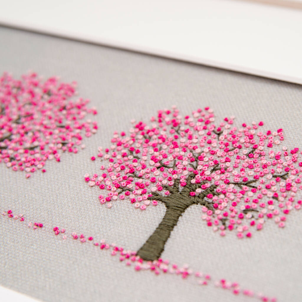 Embroidery Kit - Three Cherry Blossom Trees