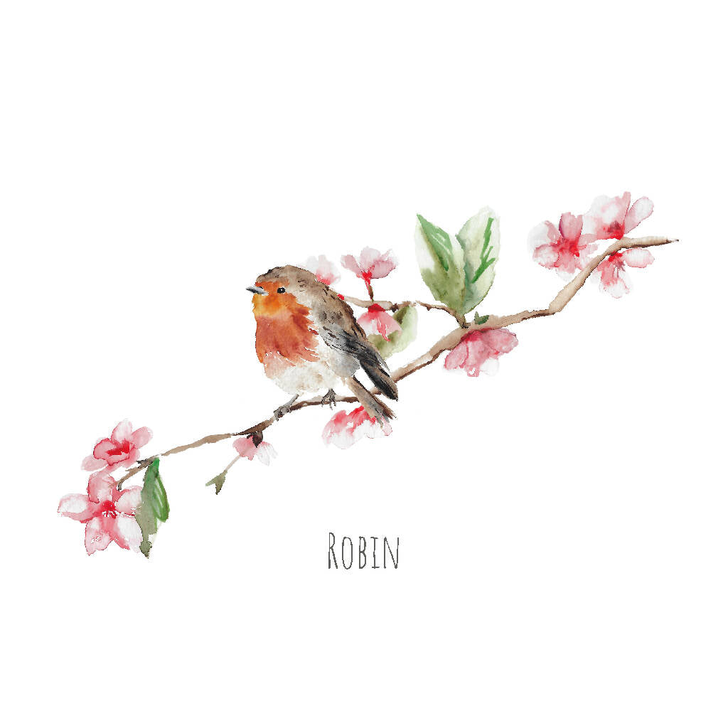 Watercolour Robin Art Print