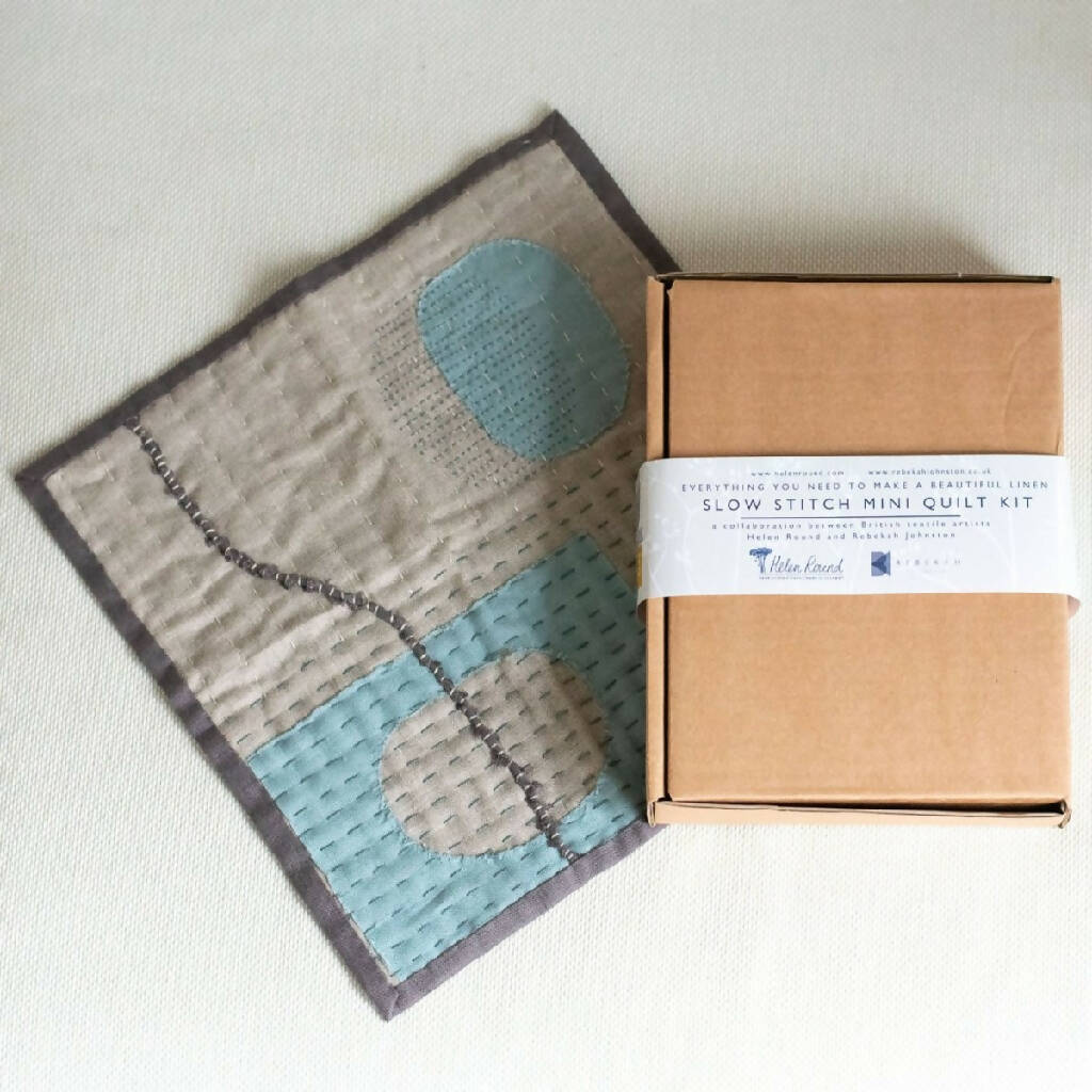 Slow Stitched Mini Quilt Kit in Linen