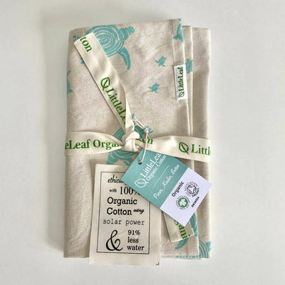 Organic Cotton Tea Towel with Turtle Print