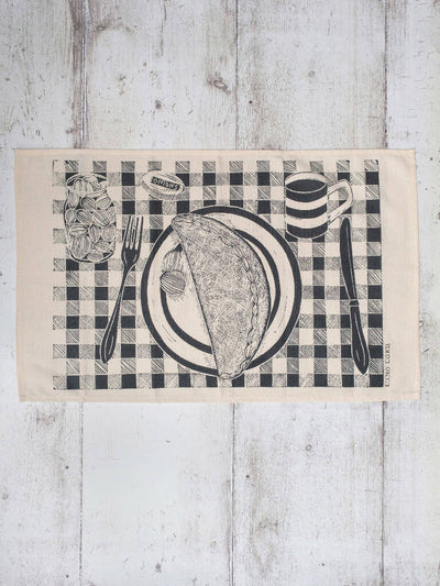Pasty on a Plate Cotton Tea Towel