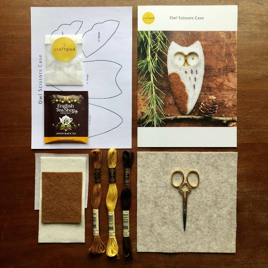 Owl Scissors Case Craft Kit (includes scissors)