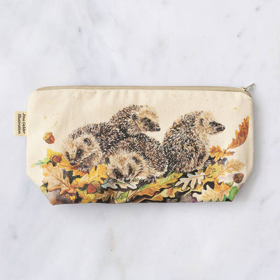 Autumn Hedgehogs Make-up Bag in Cream