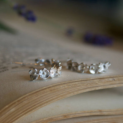 Daisy Chain Silver and Gold Hoop Earrings