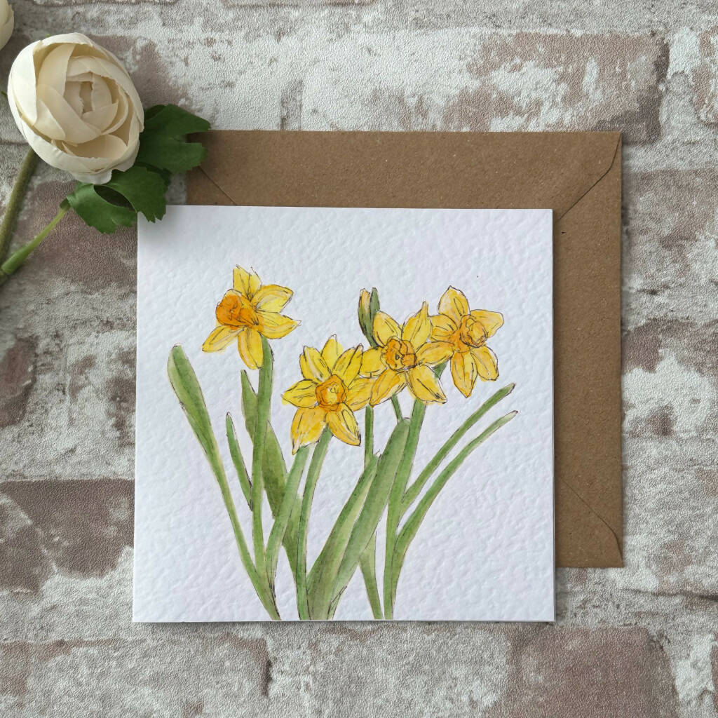 Spring Daffodils Greetings Card