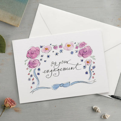 'On Your Engagement' Romantic Floral Engagement Card