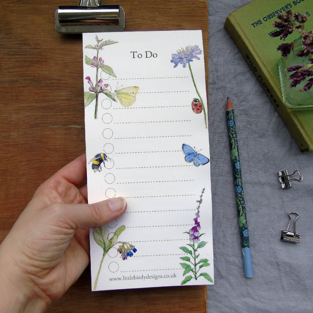 Wild Flower 'To Do' List Notepad