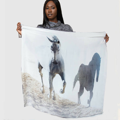 Shadow Horse Scarf in Crepe De Chine