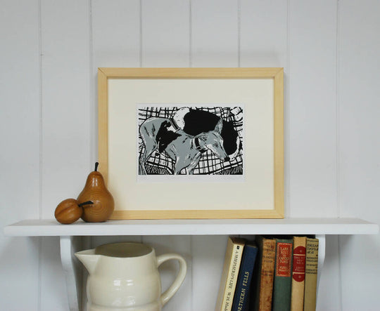 'Whippet Dreams' Collection - Limited Edition - Personalised Original Linocut Print