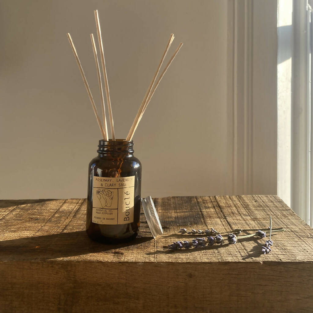 Bouclé Rosemary, Lavender & Clary Sage Rattan Reed Diffuser