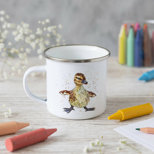 Duckling Enamel Mug in White
