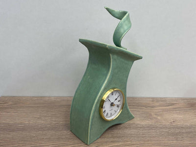 Ceramic Mantel Clock with Enclosed Face - Cornish Copper