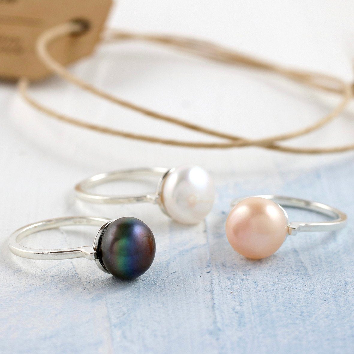 Pearl Cocktail Ring in Solid Sterling Silver