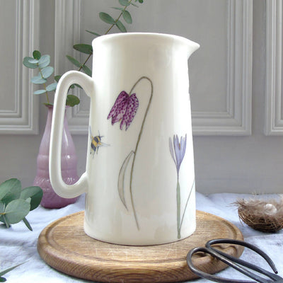 Bee and Spring Flowers Bone China Two Pint Jug