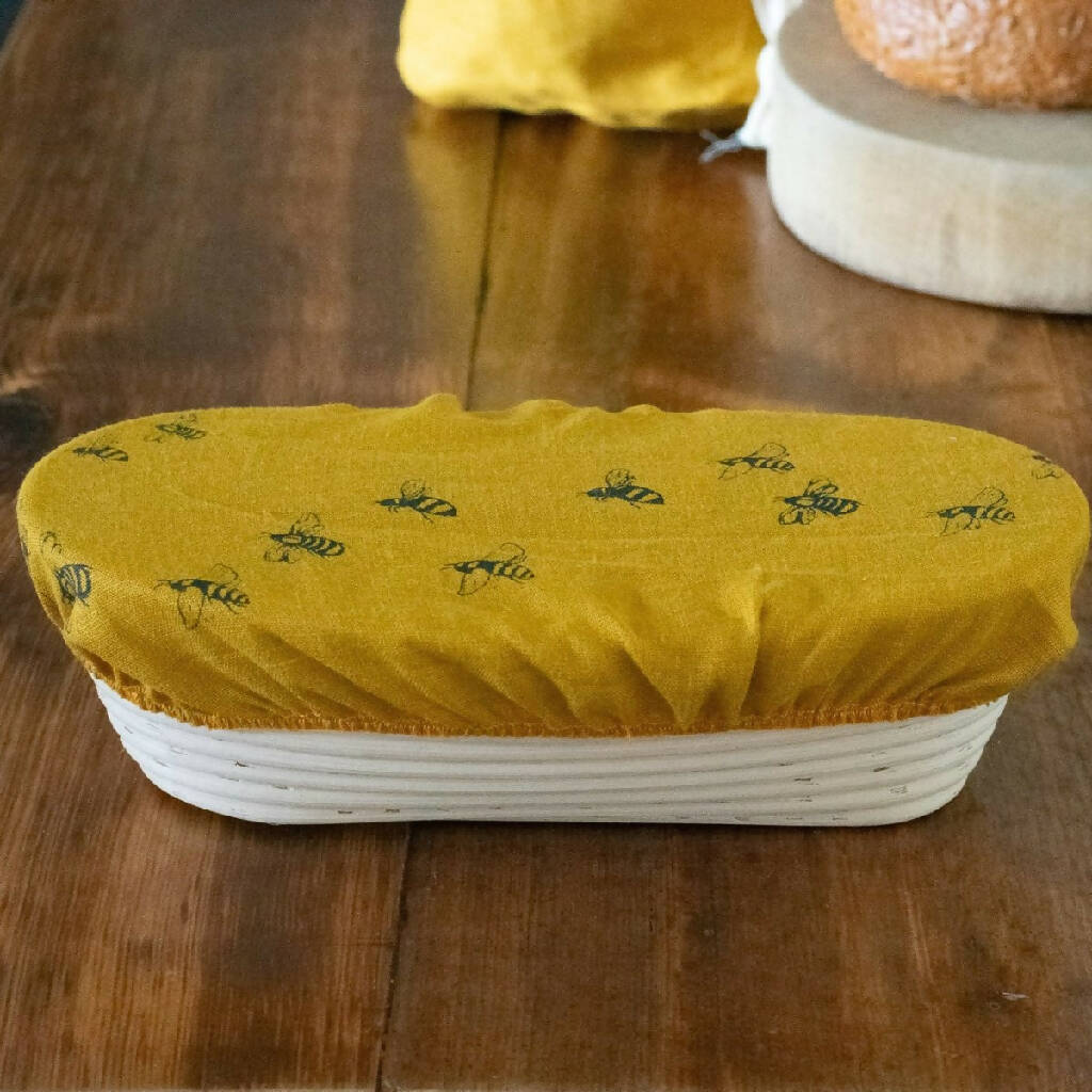 Bee Oval Linen Banneton/Bowl Cover