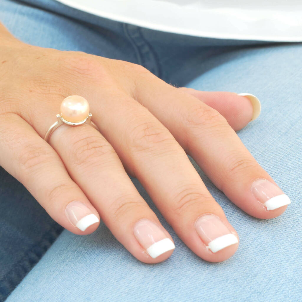 Pearl Cocktail Ring in Solid Sterling Silver