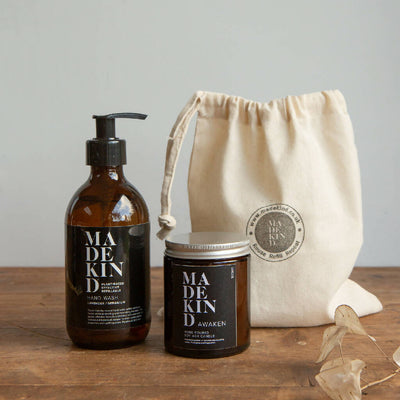 Natural Hand Wash & Candle in Gift Bag