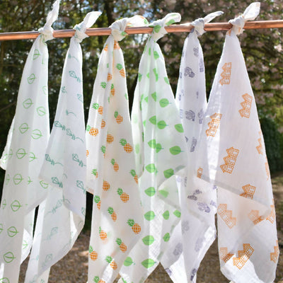 Kites print Muslin in 100% Organic Cotton