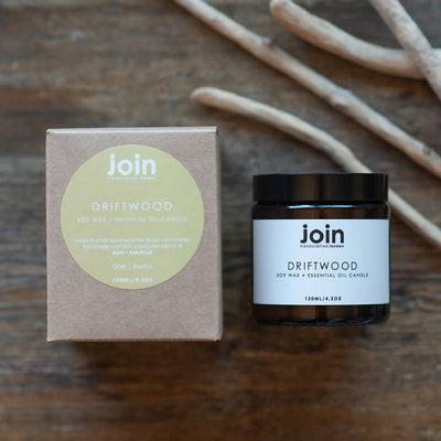 Join Driftwood Luxury Scented Soy Wax + Essential Oil Candle