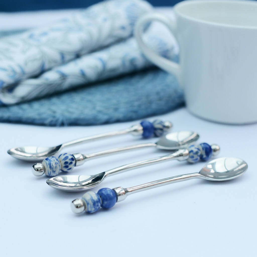 Teaspoon Set with Ceramic Tipped Handles