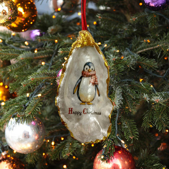 Vintage Penguin Oyster ornament
