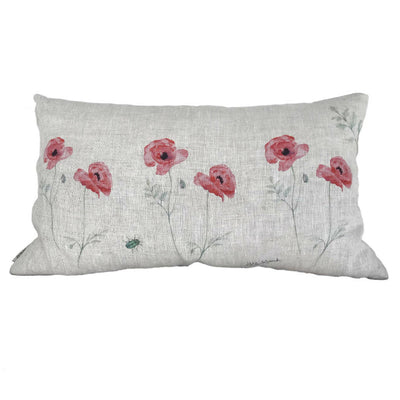 Linen Poppies Cushion