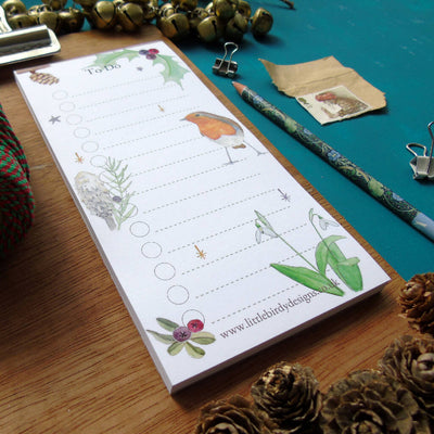 Robin 'To Do' List Christmas Notepad