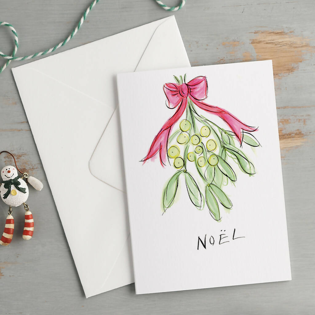 'Noel' Mistletoe Christmas Greeting Card