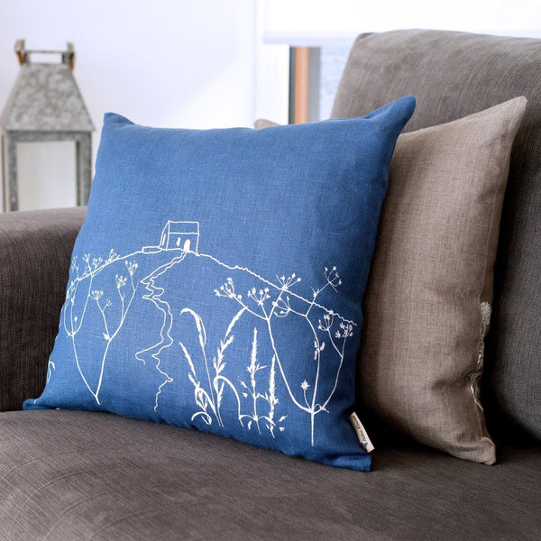 Rame Head Linen Cushion – Hand Printed