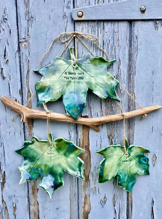 Our Family Wall Hanging - Hand Sculpted Personalised Nature Ceramic Wall Hanging MADE TO ORDER