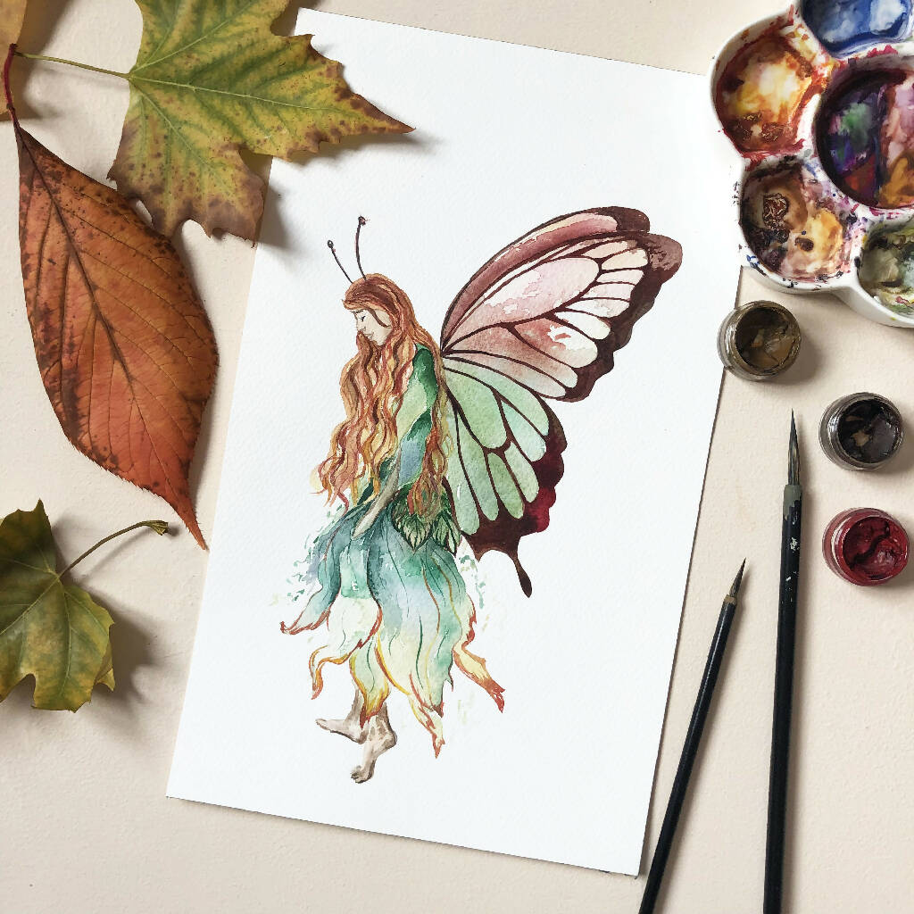 Forest Fairy Watercolour Art Print