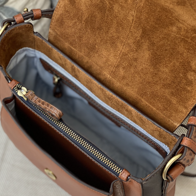 Belton Leather Saddle Bag in Tan