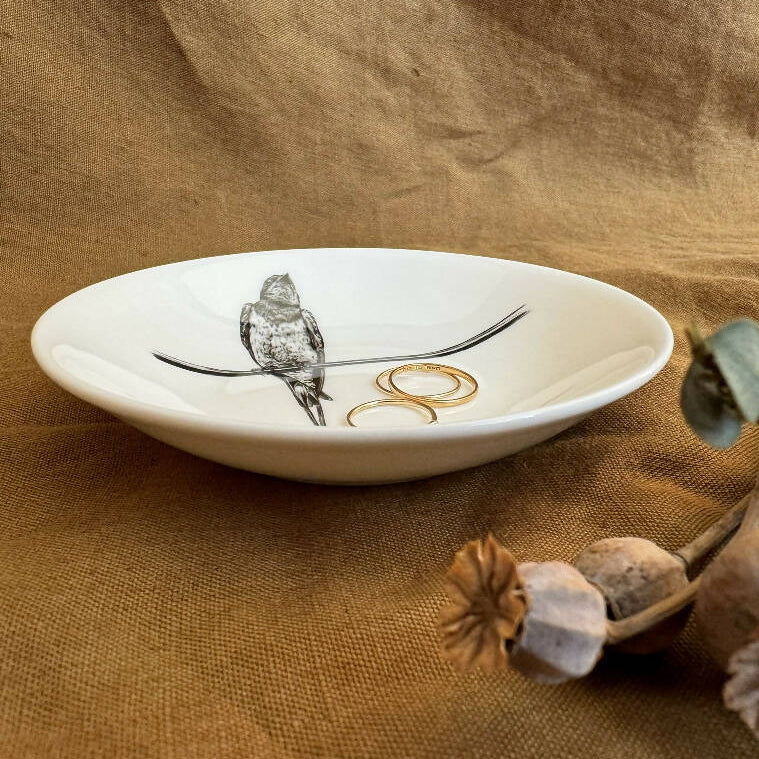 Fine Bone China swallow round trinket dish