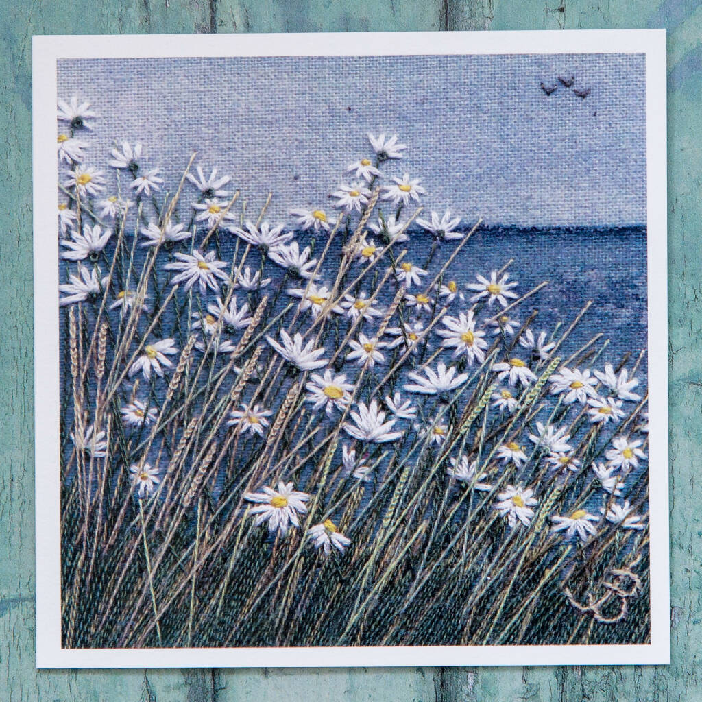 Daisies by the Sea greetings card